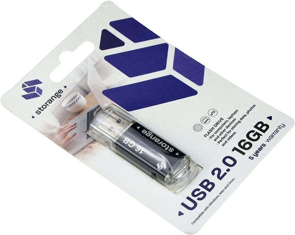 Pamięć USB Storange Basic 2.0 16GB Czarny PB16GBBLK